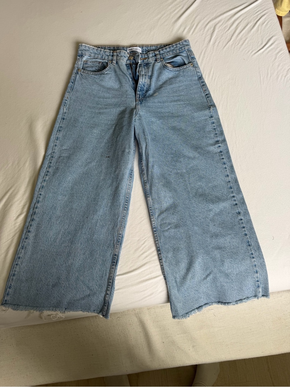 Zara Light Blue Wide-Leg Jeans